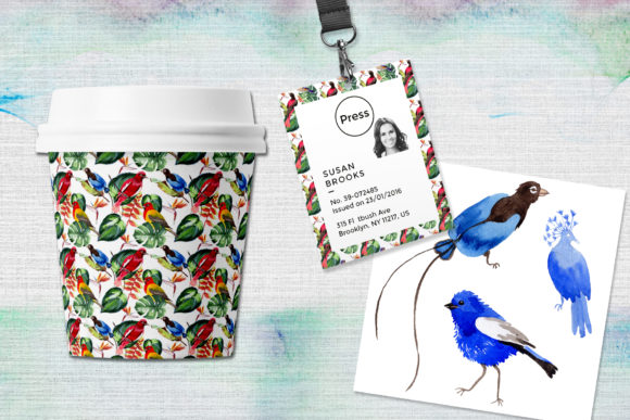 Birds of Paradise Watercolor Set for Real Embroidery Projects