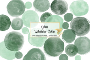 Green Watercolor Circles Clipart: A Versatile Illustration for Handmade Creations
