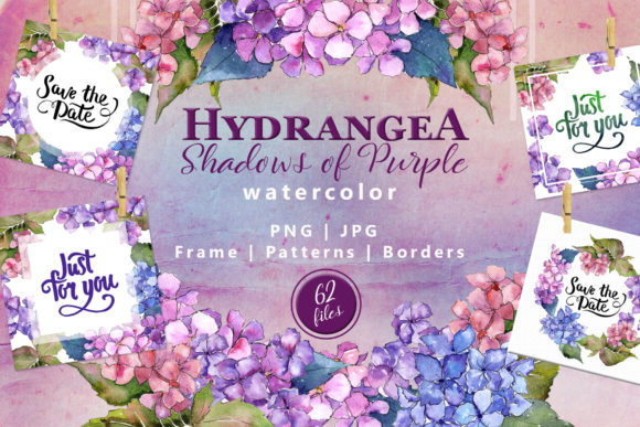 Hydrangea Watercolor Flower Set for Crafting and Illustrations