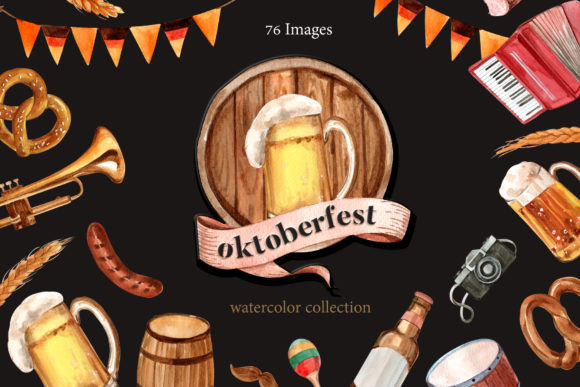 Oktoberfest Watercolor Set: A Versatile Illustrations Asset for Creative Sellers