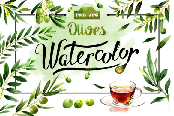 Olives Watercolor PNG Clipart: A Fresh Touch for Local Business Branding