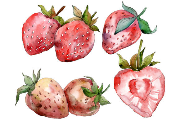 Strawberry Red Watercolor: A Versatile Illustration for Modern Design Projects