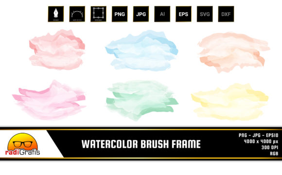 Watercolor Brush Frame Clip Art for Local Business Branding