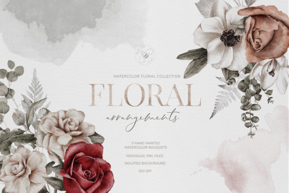 Watercolor Flower Arrangement Roses PNG: A Versatile Illustration for Handmade Creations