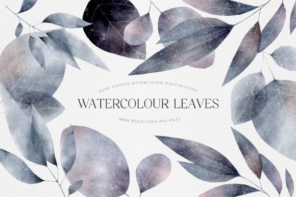 Watercolor Leaves Illustration Whimsical: A Versatile Graphic Design Asset for Crafters