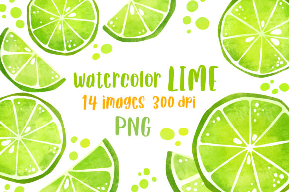 Watercolor Lime Clipart for Summer: A Fresh Graphic Design Asset
