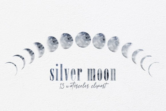 Watercolor Moon Phase Clipart: A Versatile Illustration for Branding