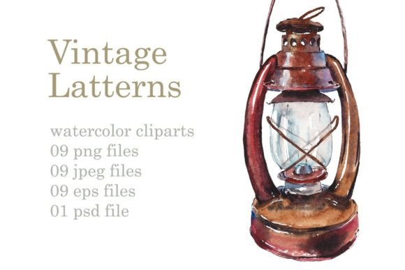 Watercolor Sketch Vintage Lamps: A Versatile Illustration for Digital Sellers