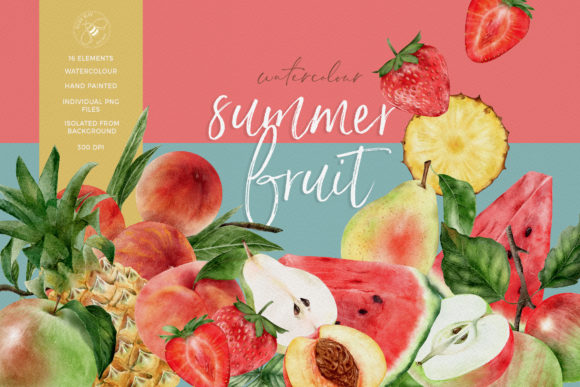 Watercolor Summer Fruit Collection Review for Digital Sellers
