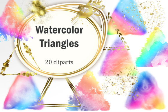 Watercolor Triangles Illustrations for Real Crafting Projects