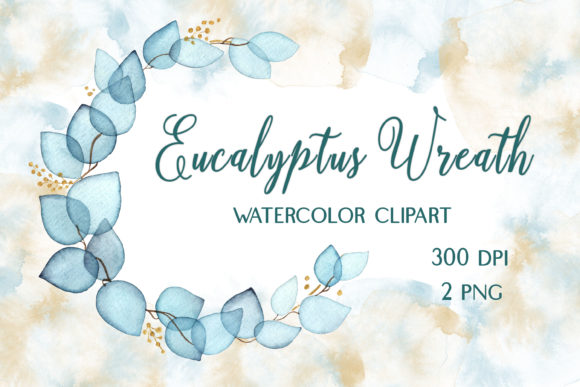 Watercolor Wreath Eucalyptus Clipart: A Fresh Addition to Your Illustrations Toolkit